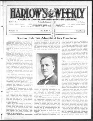 Harlow's Weekly (Oklahoma City, Okla.), Vol. 18, No. 12, Ed. 1 Wednesday, March 24, 1920