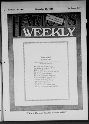 Primary view of object titled 'Harlow's Weekly (Oklahoma City, Okla.), Vol. 35, No. 21, Ed. 1 Saturday, November 23, 1929'.