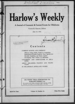 Harlow's Weekly (Oklahoma City, Okla.), Vol. 10, No. 24, Ed. 1 Saturday, June 10, 1916