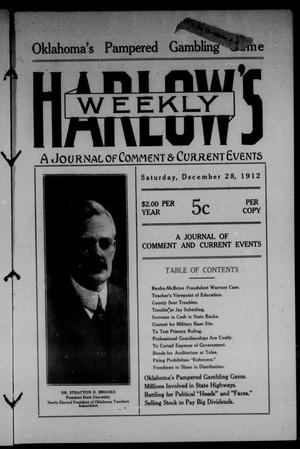 Primary view of object titled 'Harlow's Weekly (Oklahoma City, Okla.), Vol. 1, No. 20, Ed. 1 Saturday, December 28, 1912'.