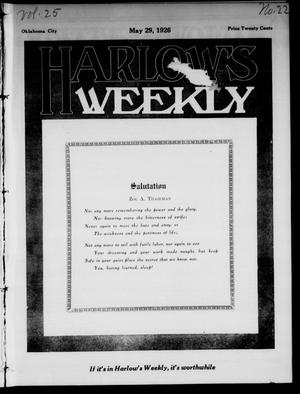 Primary view of object titled 'Harlow's Weekly (Oklahoma City, Okla.), Vol. 25, No. 22, Ed. 1 Saturday, May 29, 1926'.