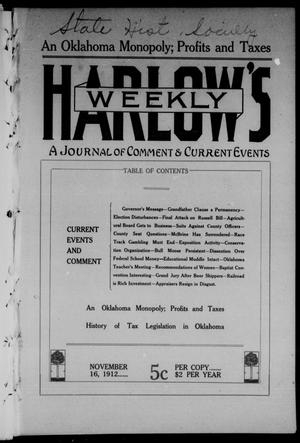 Harlow's Weekly (Oklahoma City, Okla.), Vol. 1, No. 14, Ed. 1 Saturday, November 16, 1912