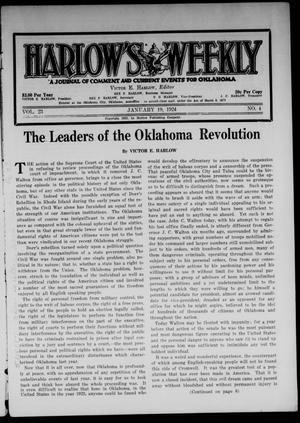 Harlow's Weekly (Oklahoma City, Okla.), Vol. 23, No. 4, Ed. 1 Saturday, January 26, 1924