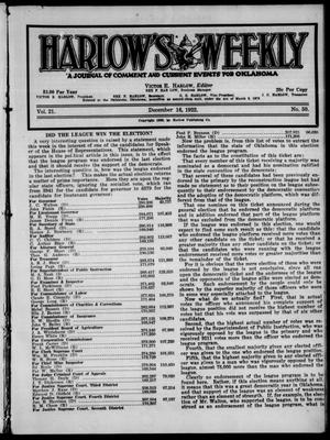 Harlow's Weekly (Oklahoma City, Okla.), Vol. 21, No. 50, Ed. 1 Saturday, December 16, 1922