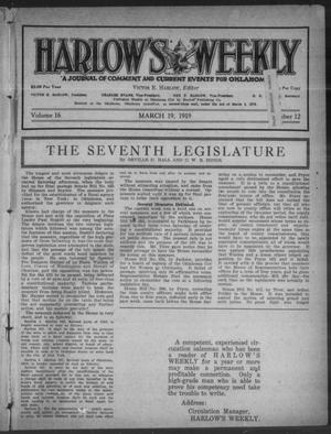 Harlow's Weekly (Oklahoma City, Okla.), Vol. 16, No. 12, Ed. 1 Wednesday, March 19, 1919