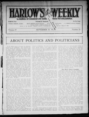 Harlow's Weekly (Oklahoma City, Okla.), Vol. 19, No. 10, Ed. 1 Friday, September 10, 1920