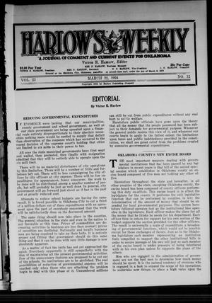 Harlow's Weekly (Oklahoma City, Okla.), Vol. 23, No. 12, Ed. 1 Saturday, March 22, 1924