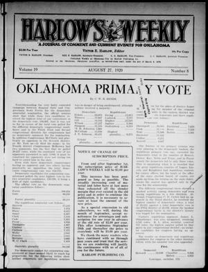 Harlow's Weekly (Oklahoma City, Okla.), Vol. 19, No. 8, Ed. 1 Friday, August 27, 1920