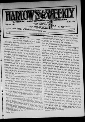 Harlow's Weekly (Oklahoma City, Okla.), Vol. 21, No. 23, Ed. 1 Friday, June 9, 1922