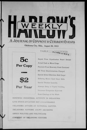 Harlow's Weekly (Oklahoma City, Okla.), Vol. 3, No. 1, Ed. 1 Saturday, August 30, 1913