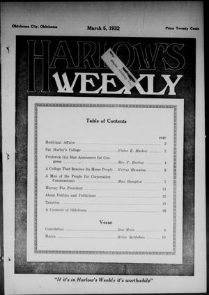 Harlow's Weekly (Oklahoma City, Okla.), Vol. 39, No. 10, Ed. 1 Saturday, March 5, 1932