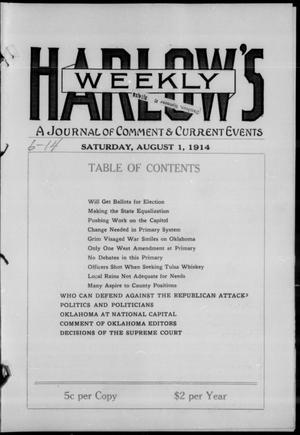 Harlow's Weekly (Oklahoma City, Okla.), Vol. 6, No. 14, Ed. 1 Saturday, August 1, 1914