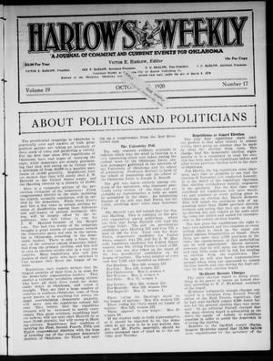 Harlow's Weekly (Oklahoma City, Okla.), Vol. 19, No. 17, Ed. 1 Friday, October 29, 1920