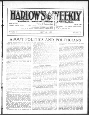 Harlow's Weekly (Oklahoma City, Okla.), Vol. 18, No. 21, Ed. 1 Friday, May 28, 1920