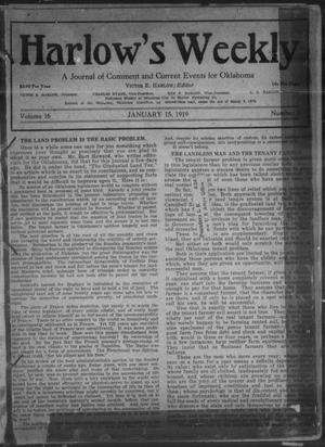 Harlow's Weekly (Oklahoma City, Okla.), Vol. 16, No. 3, Ed. 1 Wednesday, January 15, 1919