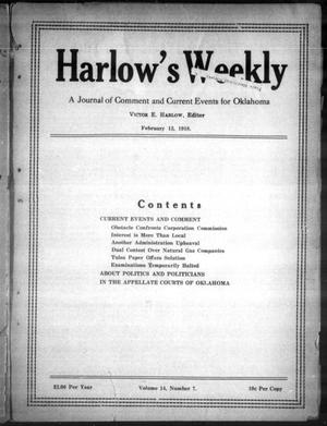 Primary view of Harlow's Weekly (Oklahoma City, Okla.), Vol. 14, No. 7, Ed. 1 Wednesday, February 13, 1918