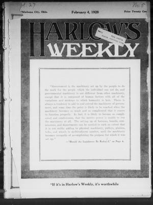 Primary view of object titled 'Harlow's Weekly (Oklahoma City, Okla.), Vol. 27, No. 5, Ed. 1 Saturday, February 4, 1928'.