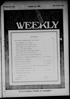 Harlow's Weekly (Oklahoma City, Okla.), Vol. 47, No. 16, Ed. 1 Saturday, October 24, 1936