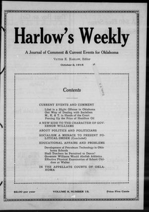 Harlow's Weekly (Oklahoma City, Okla.), Vol. 9, No. 15, Ed. 1 Saturday, October 2, 1915