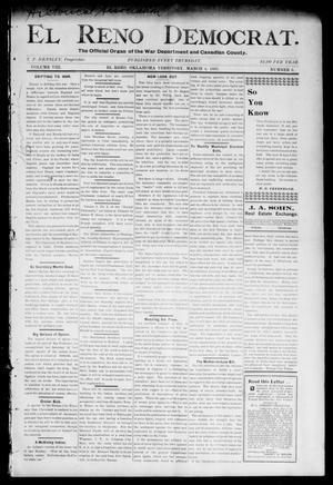 Primary view of object titled 'El Reno Democrat. (El Reno, Okla. Terr.), Vol. 8, No. 6, Ed. 1 Thursday, March 4, 1897'.