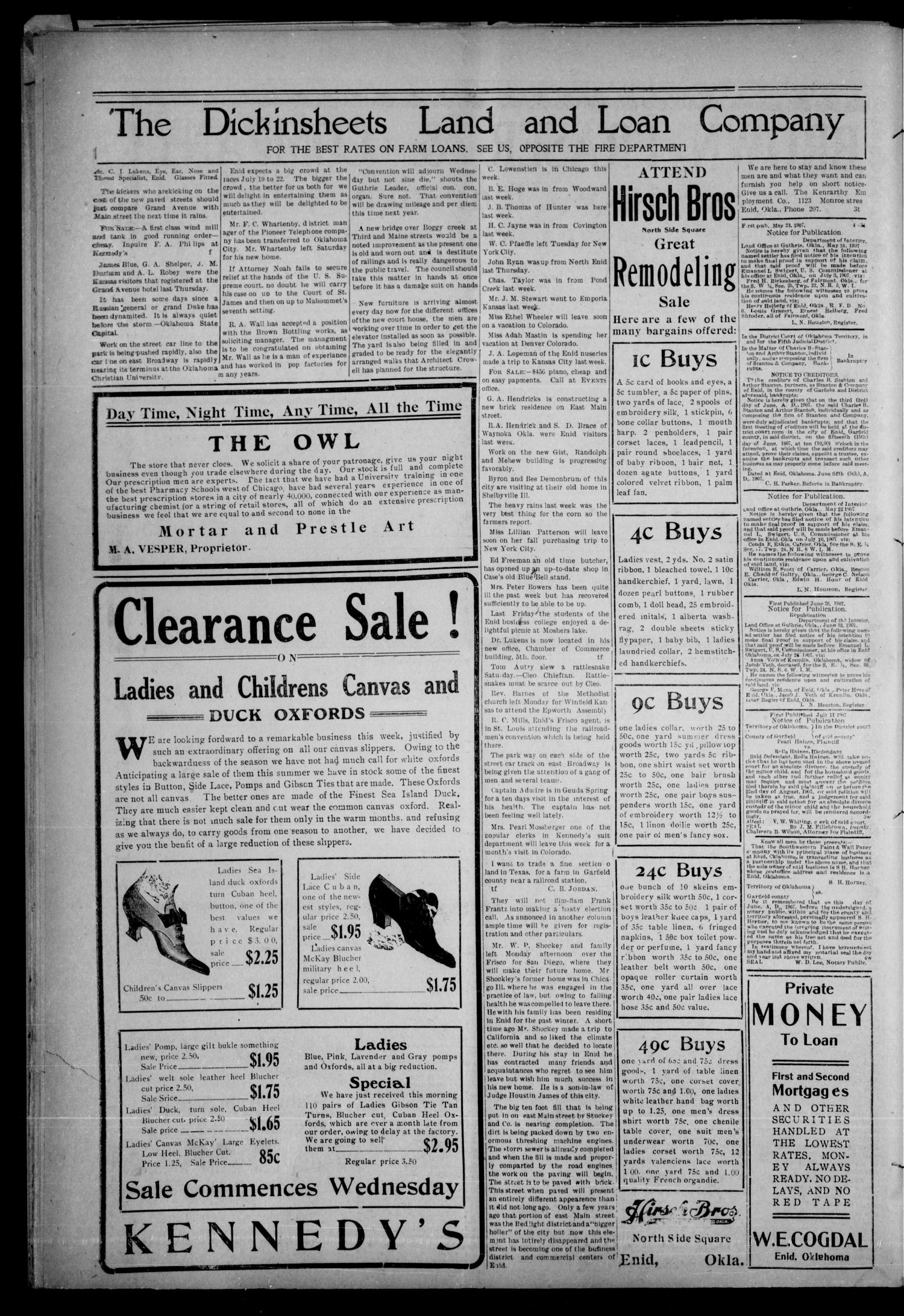The Enid Events. (Enid, Okla.), Vol. 15, No. 42, Ed. 1 Thursday, July 18, 1907
                                                
                                                    [Sequence #]: 4 of 8
                                                