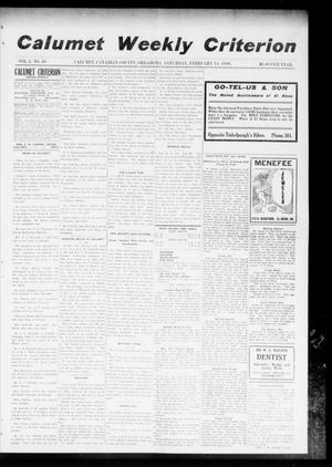 Calumet Weekly Criterion (Calumet, Okla.), Vol. 1, No. 30, Ed. 1 Saturday, February 13, 1909