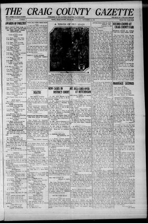 Primary view of object titled 'The Craig County Gazette (Vinita, Oklahoma), Vol. 25, No. 11, Ed. 1 Thursday, September 23, 1926'.