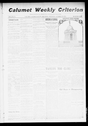 Calumet Weekly Criterion (Calumet, Okla.), Vol. 3, No. 14, Ed. 1 Thursday, October 20, 1910
