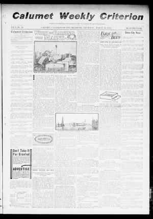 Primary view of object titled 'Calumet Weekly Criterion (Calumet, Okla.), Vol. 3, No. 36, Ed. 1 Thursday, March 23, 1911'.