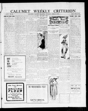 Calumet Weekly Criterion (Oklahoma [Calumet], Okla.), Vol. 4, No. 40, Ed. 1 Thursday, April 18, 1912