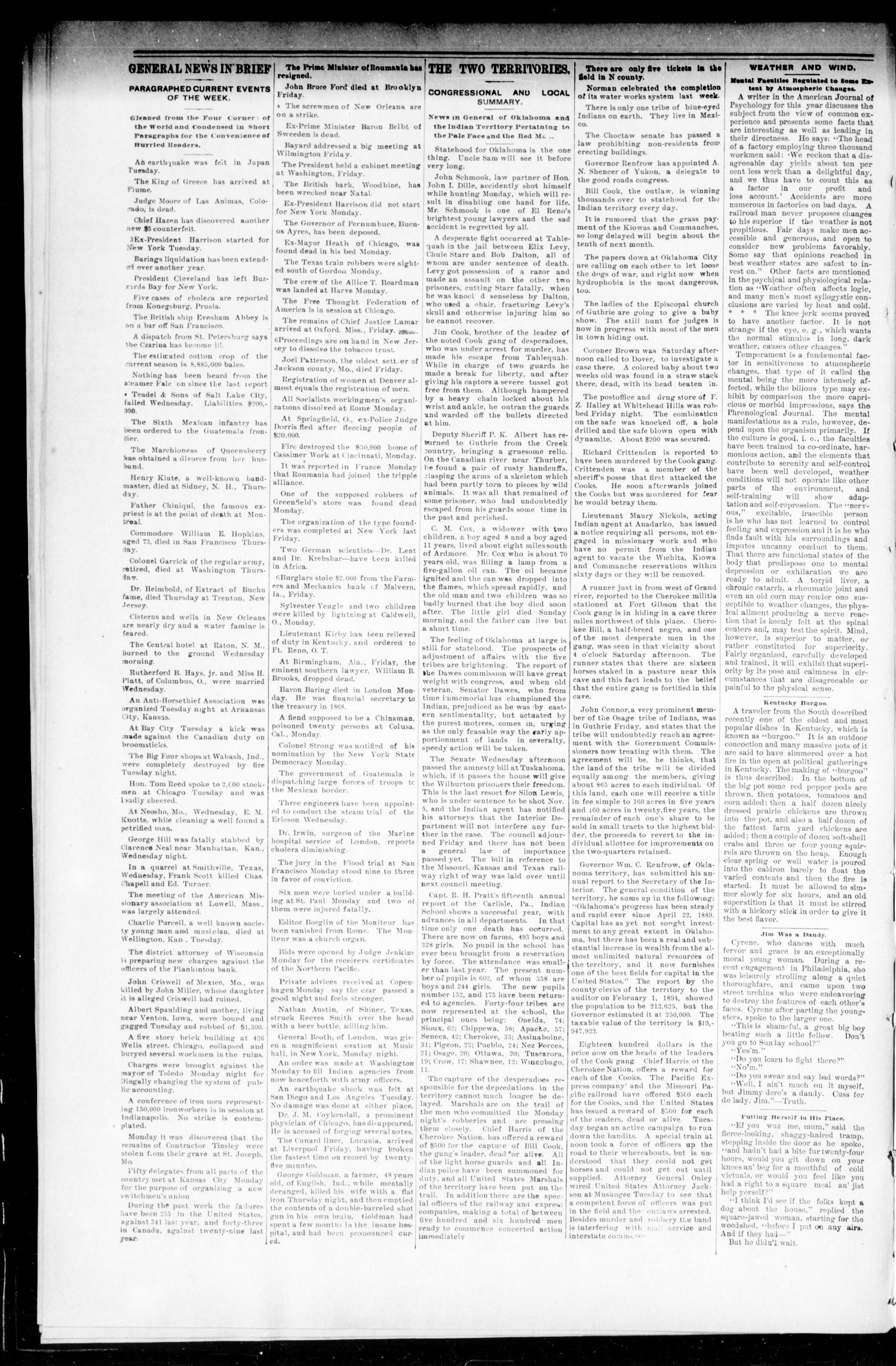 The Hennessey Press. (Hennessey, Okla.), Vol. 1, No. 17, Ed. 1 Saturday, November 17, 1894
                                                
                                                    [Sequence #]: 2 of 8
                                                