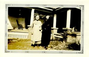 Carolyn Thomas Foreman (right) with Mrs. Susie Beck Chandler, South of Jay, Oklahoma