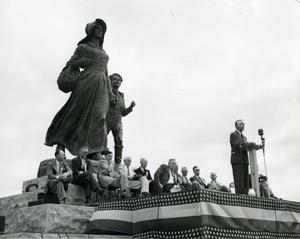 A ceremony at the Pioneer Woman Statue at Ponca City, Oklahoma
