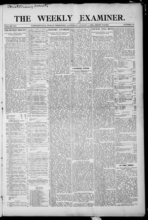 Primary view of object titled 'The Weekly Examiner. (Bartlesville, Indian Terr.), Vol. 12, No. 22, Ed. 1 Saturday, August 4, 1906'.