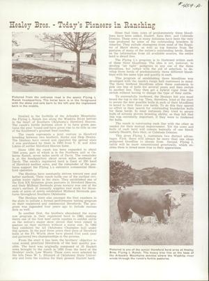 Healey Bros - Today's Pioneers in Ranching Article