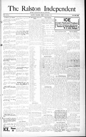 The Ralston Independent (Ralston, Okla.), Vol. 8, No. 24, Ed. 1 Friday, October 4, 1912