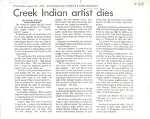 Creek Indian Artist Dies