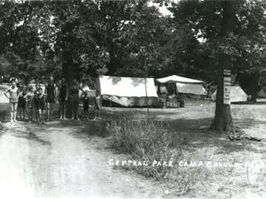 Primary view of object titled 'Camping grounds in what became Platt National Park.'.