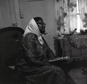 Pictures of Mrs. Gertrude White, Spiritualist, taken at her home on Jan 20, 1970.