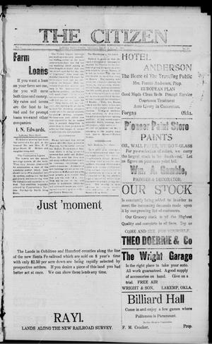 The Citizen (LaKemp, Okla.), Vol. 1, No. 40, Ed. 1 Thursday, April 5, 1917