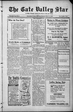 The Gate Valley Star (Gate, Okla.), Vol. 13, No. 51, Ed. 1 Thursday, March 13, 1919