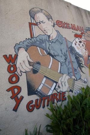 Primary view of object titled 'Woody Guthrie Wall Mural'.