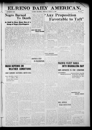 Primary view of object titled 'El Reno Daily American. (El Reno, Okla.), Vol. 15, No. 207, Ed. 1 Thursday, March 12, 1908'.