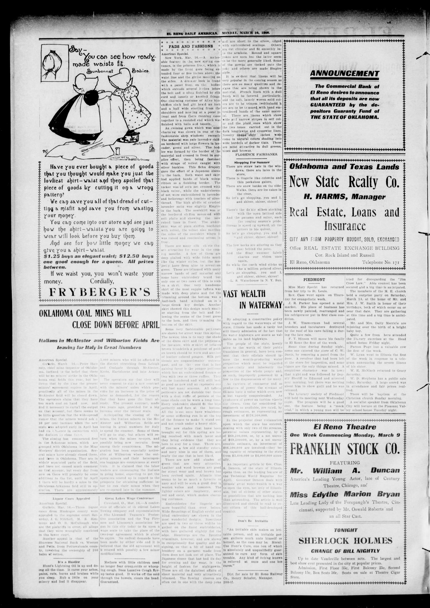 El Reno Daily American. (El Reno, Okla.), Vol. 15, No. 210, Ed. 1 Monday, March 16, 1908
                                                
                                                    [Sequence #]: 2 of 8
                                                