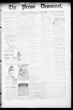 Primary view of object titled 'The Press Democrat. (Hennessey, Okla.), Vol. 3, No. 5, Ed. 1 Thursday, October 24, 1895'.