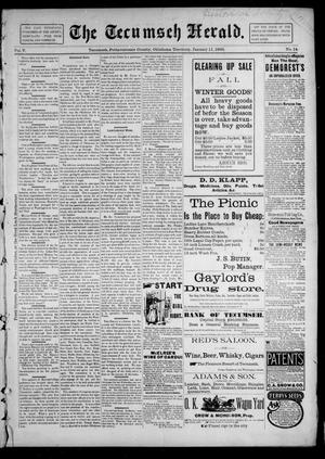Primary view of object titled 'The Tecumseh Herald. (Tecumseh, Okla. Terr.), Vol. 5, No. 14, Ed. 1 Saturday, January 11, 1896'.
