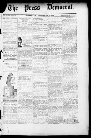 Primary view of object titled 'The Press Democrat. (Hennessey, Okla.), Vol. 3, No. 22, Ed. 1 Thursday, February 20, 1896'.