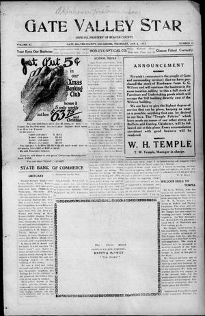 Gate Valley Star (Gate, Okla.), Vol. 11, No. 41, Ed. 1 Thursday, January 4, 1917
