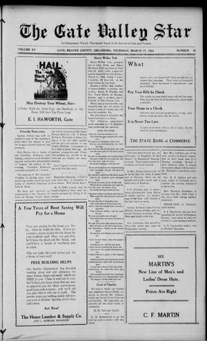 The Gate Valley Star (Gate, Okla.), Vol. 15, No. 52, Ed. 1 Thursday, March 17, 1921