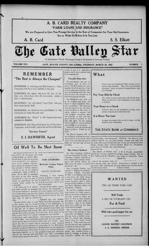 The Gate Valley Star (Gate, Okla.), Vol. 16, No. 1, Ed. 1 Thursday, March 24, 1921